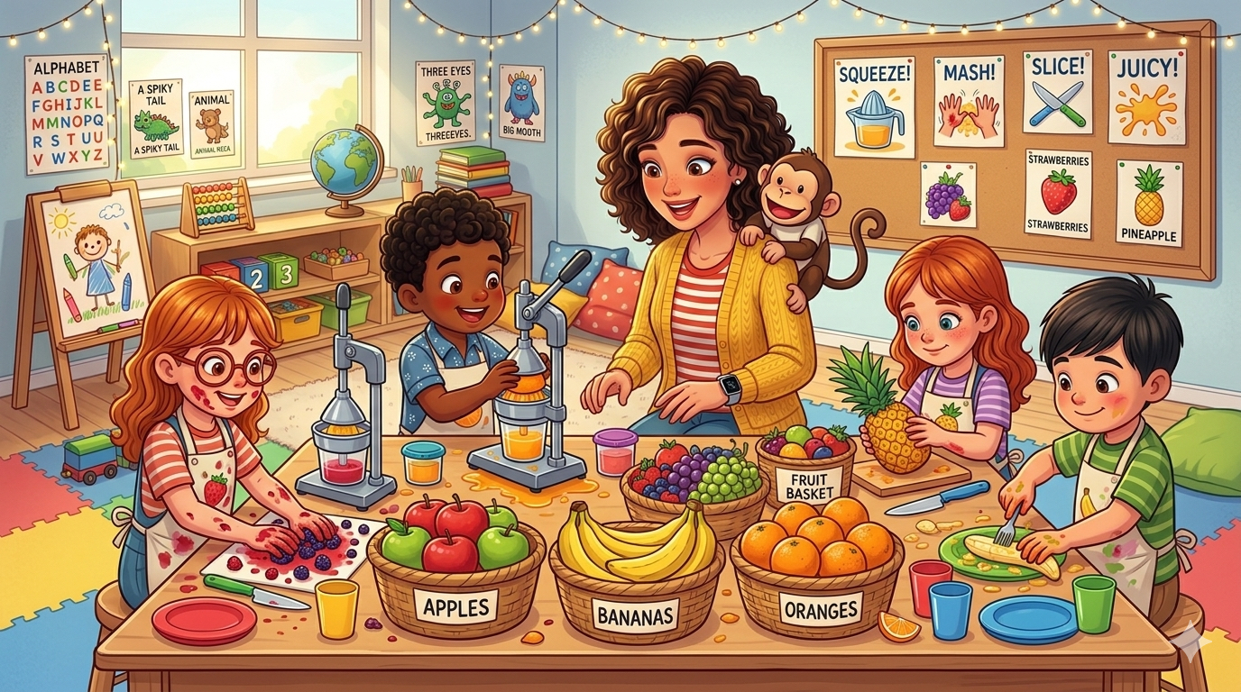 Método Montessori para aprender inglés: niños desarrollando actividades sensoriales y lúdicas
